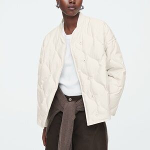 COS oversized quilted jacket - off-white